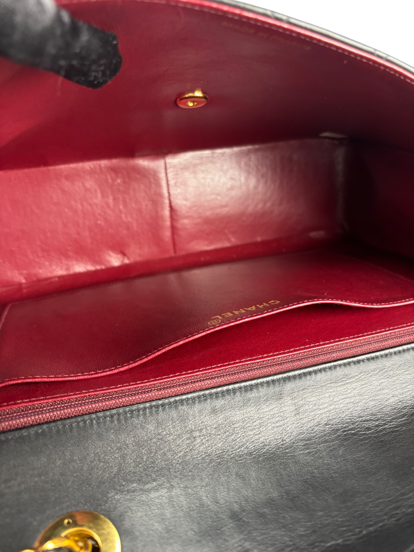 CHANEL - Black Lambskin Jumbo Flap Bag 34