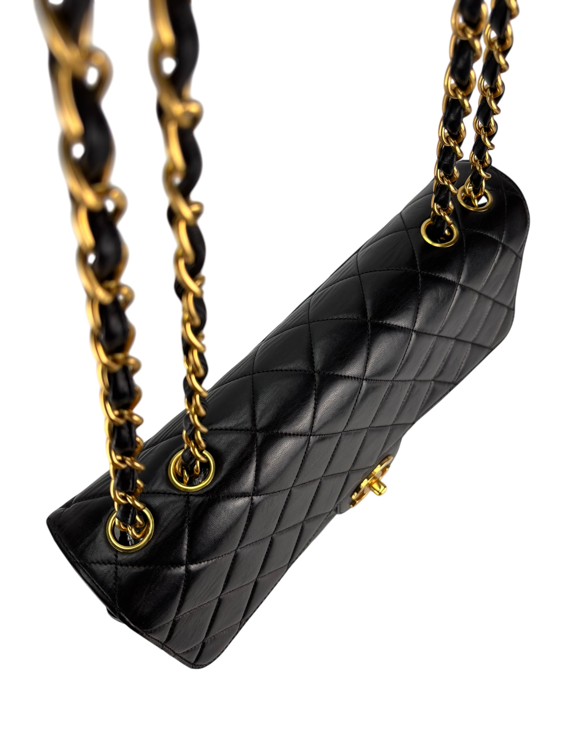CHANEL - Black Lambskin Jumbo Flap Bag 30
