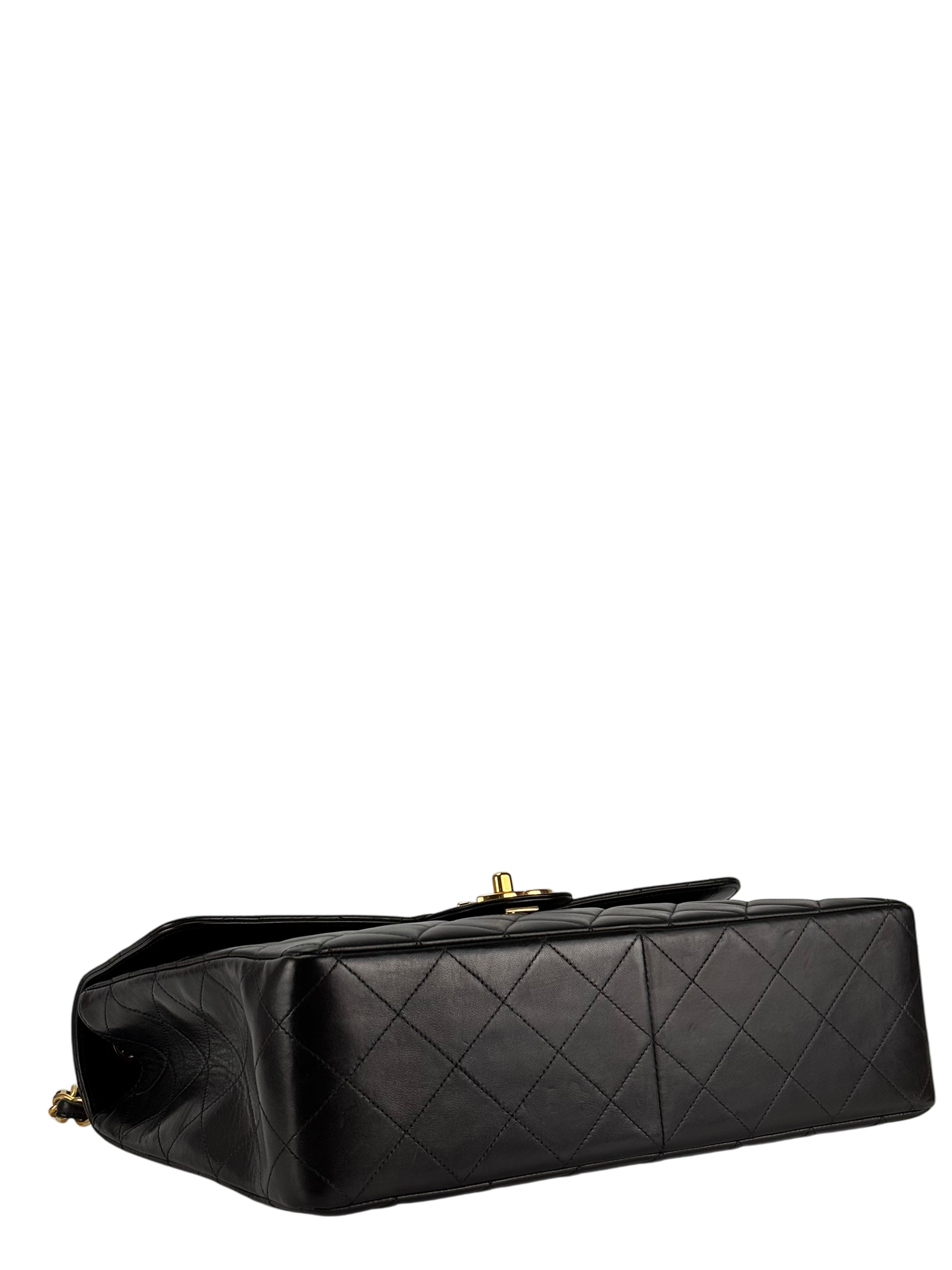 CHANEL - Black Lambskin Jumbo Flap Bag 30
