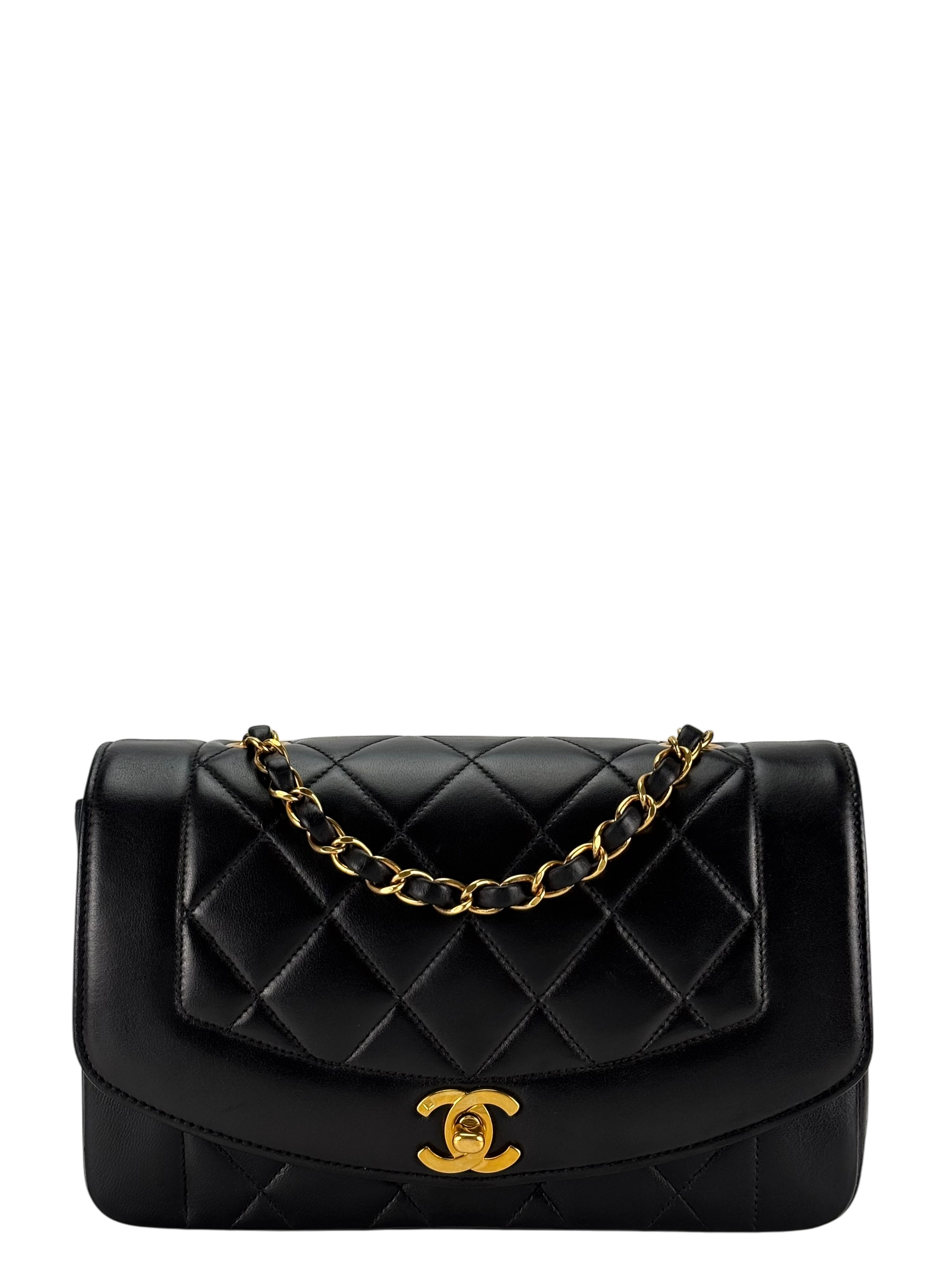 CHANEL - Diana Matrasse Classic Flap Bag Black Lambskin