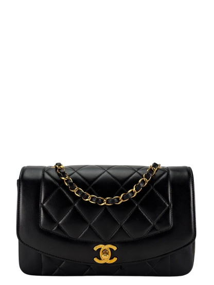 CHANEL - Diana Matrasse Classic Flap Bag Black Lambskin