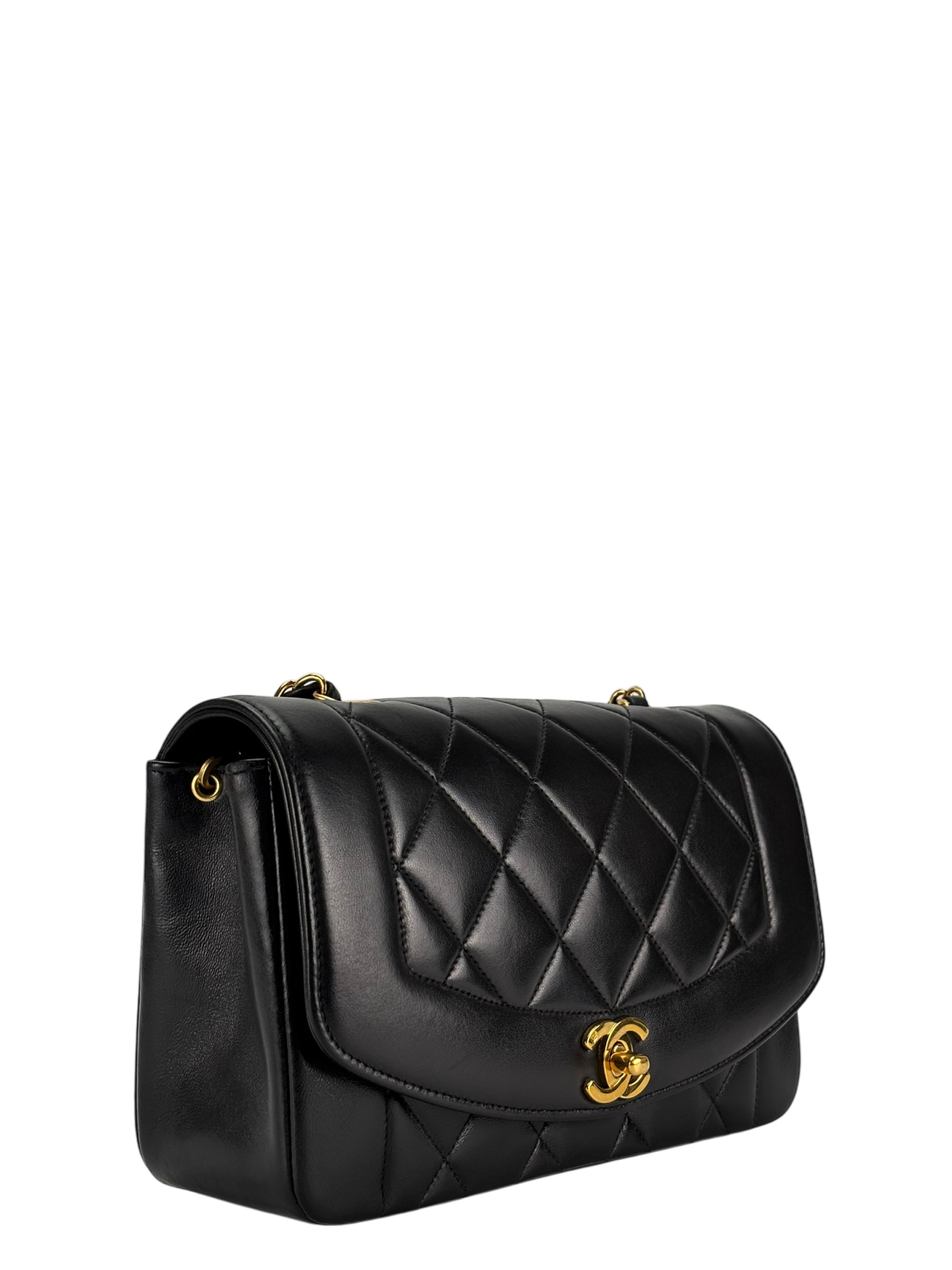 CHANEL - Diana Matrasse Classic Flap Bag Black Lambskin