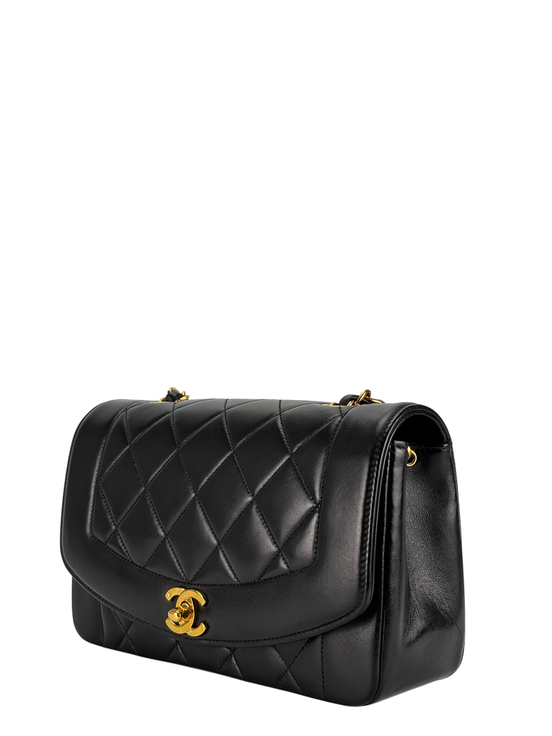 CHANEL - Diana Matrasse Classic Flap Bag Black Lambskin
