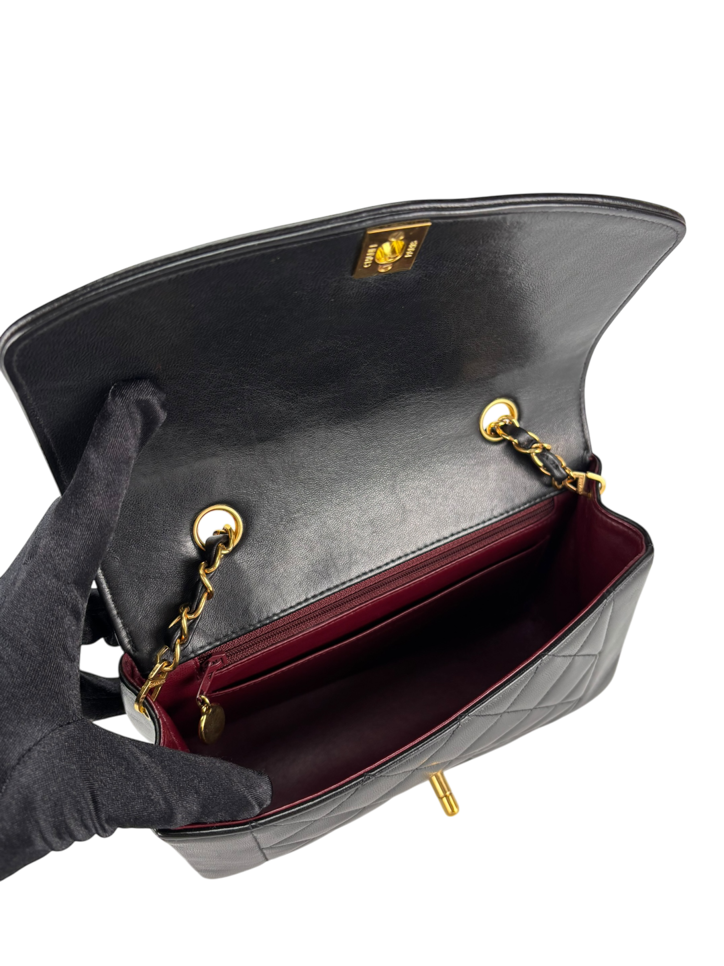 CHANEL - Diana Matrasse Classic Flap Bag Black Lambskin