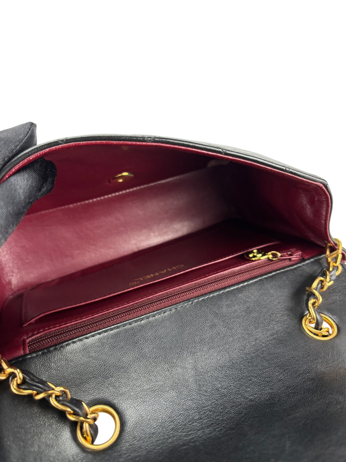 CHANEL - Diana Matrasse Classic Flap Bag Black Lambskin