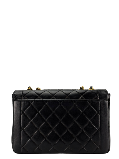 CHANEL - Small Classic Double Flap Bag Black Lambskin Gold Hardware (CF23)
