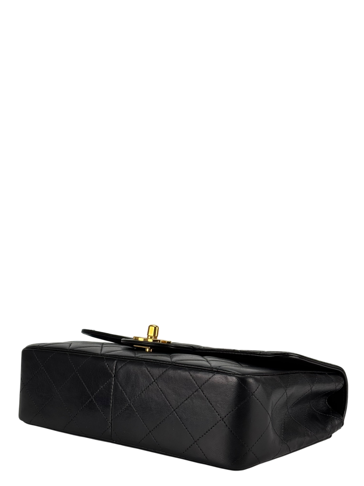 CHANEL - Small Classic Double Flap Bag Black Lambskin Gold Hardware (CF23)