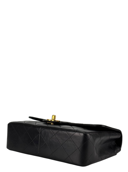 CHANEL - Small Classic Double Flap Bag Black Lambskin Gold Hardware (CF23)