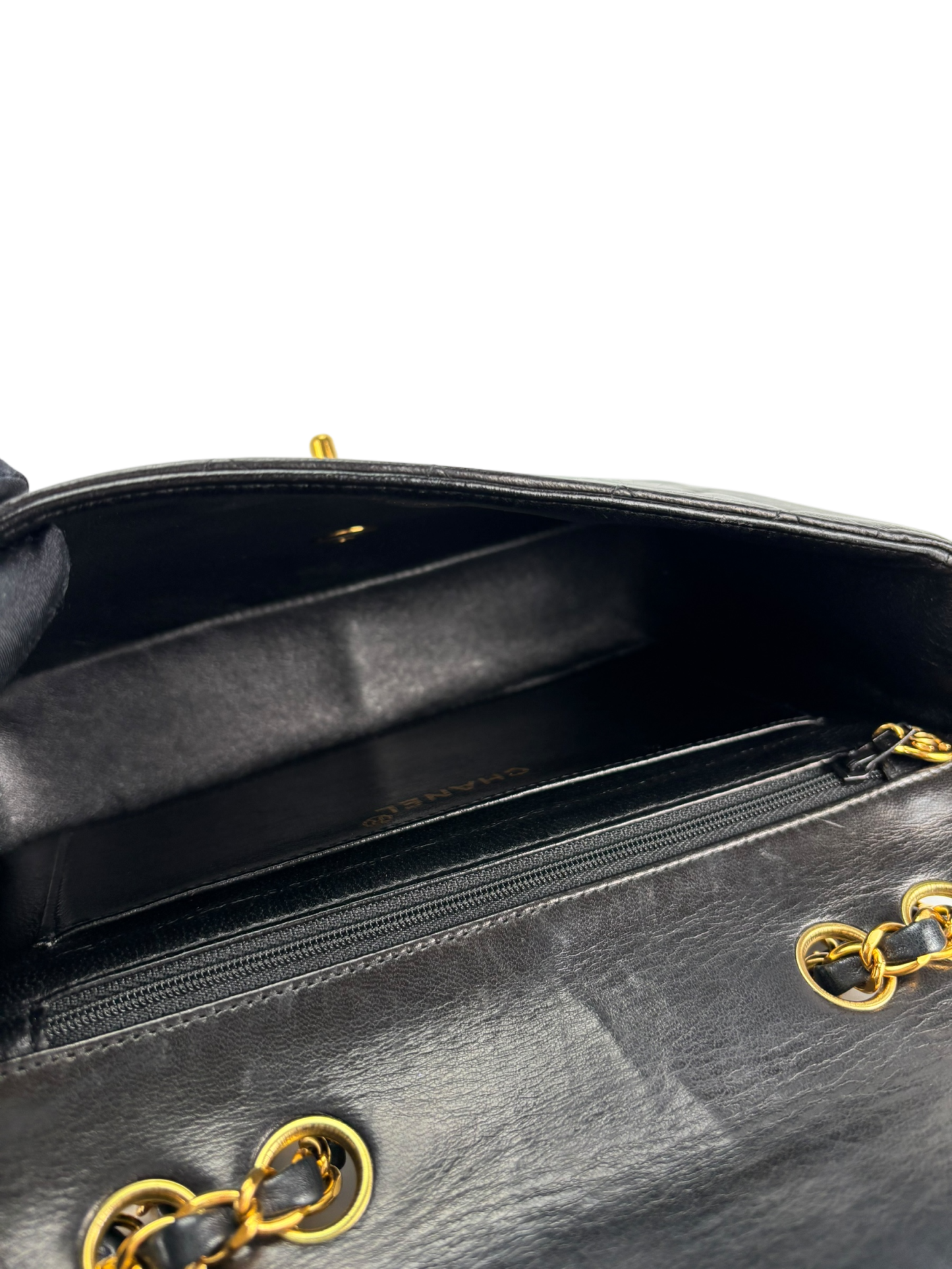 CHANEL - Small Classic Double Flap Bag Black Lambskin Gold Hardware (CF23)