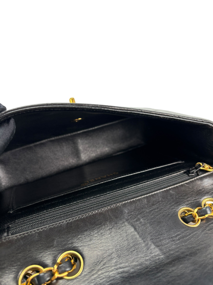 CHANEL - Small Classic Double Flap Bag Black Lambskin Gold Hardware (CF23)