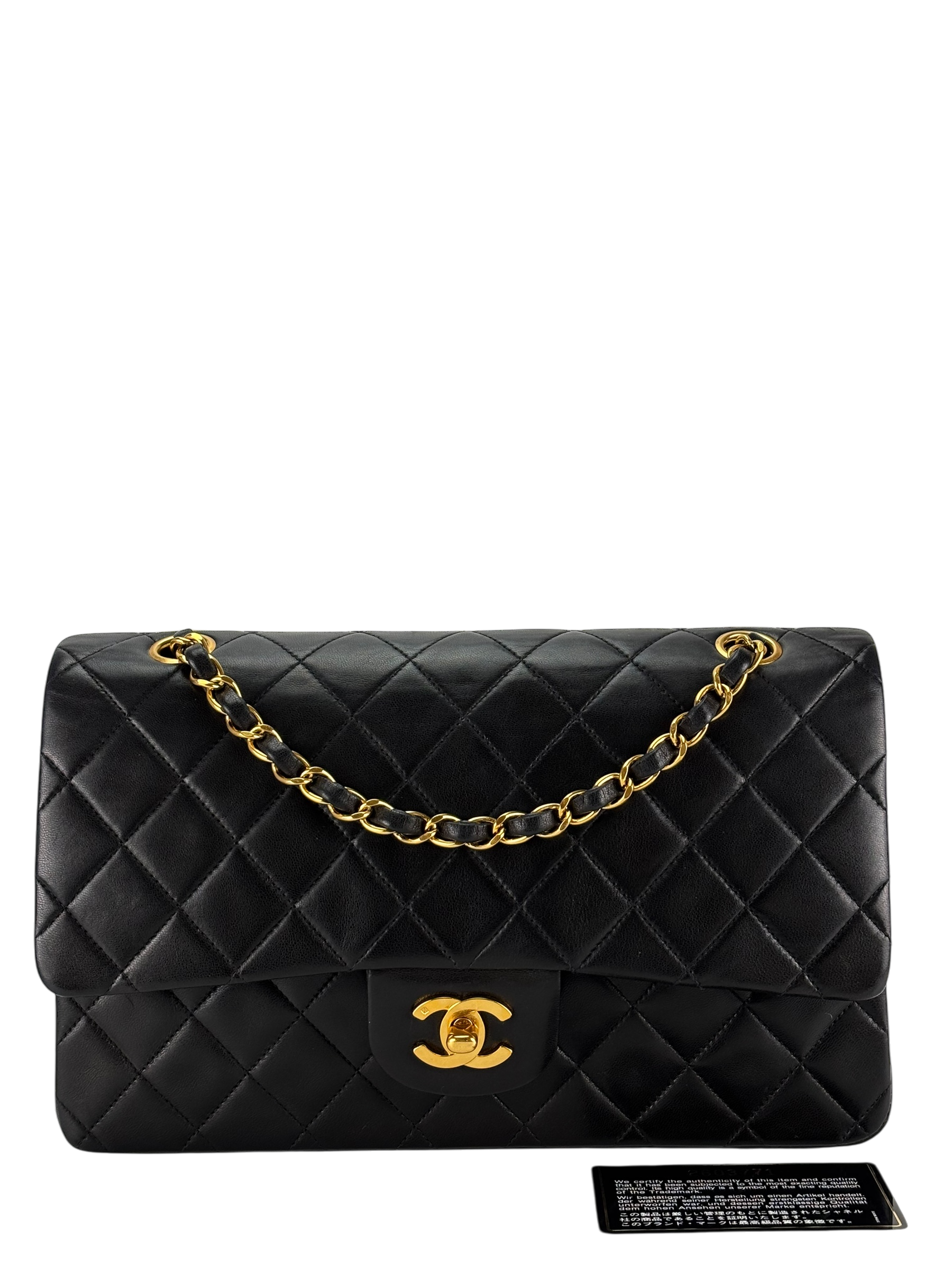 CHANEL - Medium Classic Double Flap Bag Black Caviar Gold Hardware (CF25)