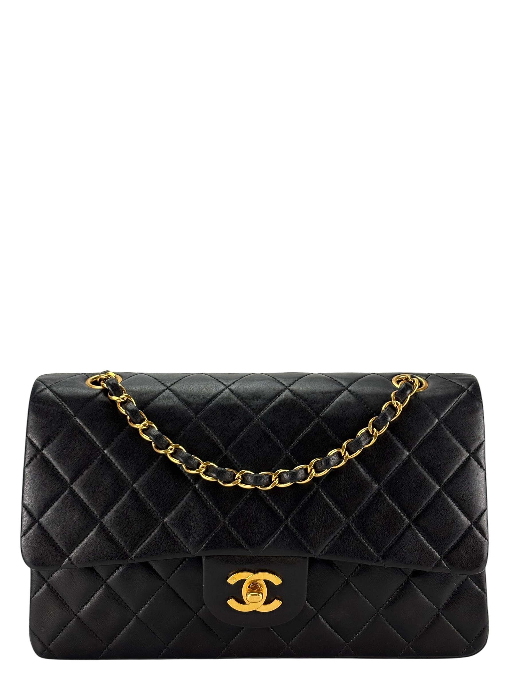 CHANEL - Medium Classic Double Flap Bag Black Caviar Gold Hardware (CF25) 
