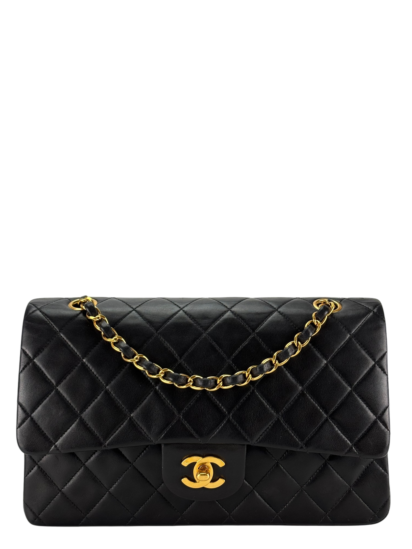 CHANEL - Medium Classic Double Flap Bag Black Caviar Gold Hardware (CF25)