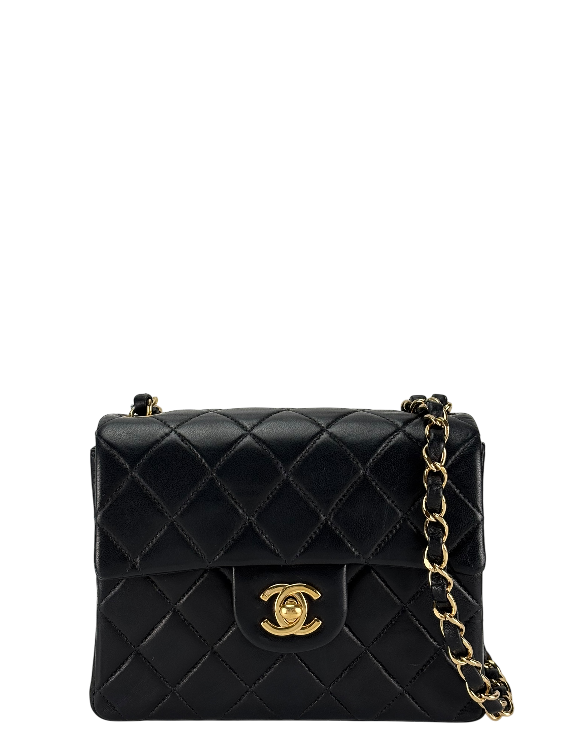 CHANEL - Black Lambskin Square 17 Shoulder Bag