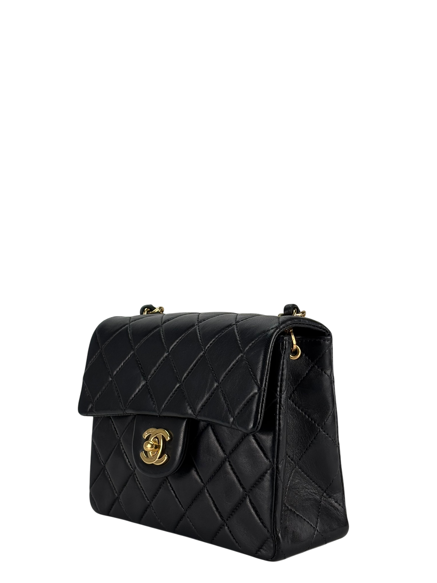 CHANEL - Black Lambskin Square 17 Shoulder Bag