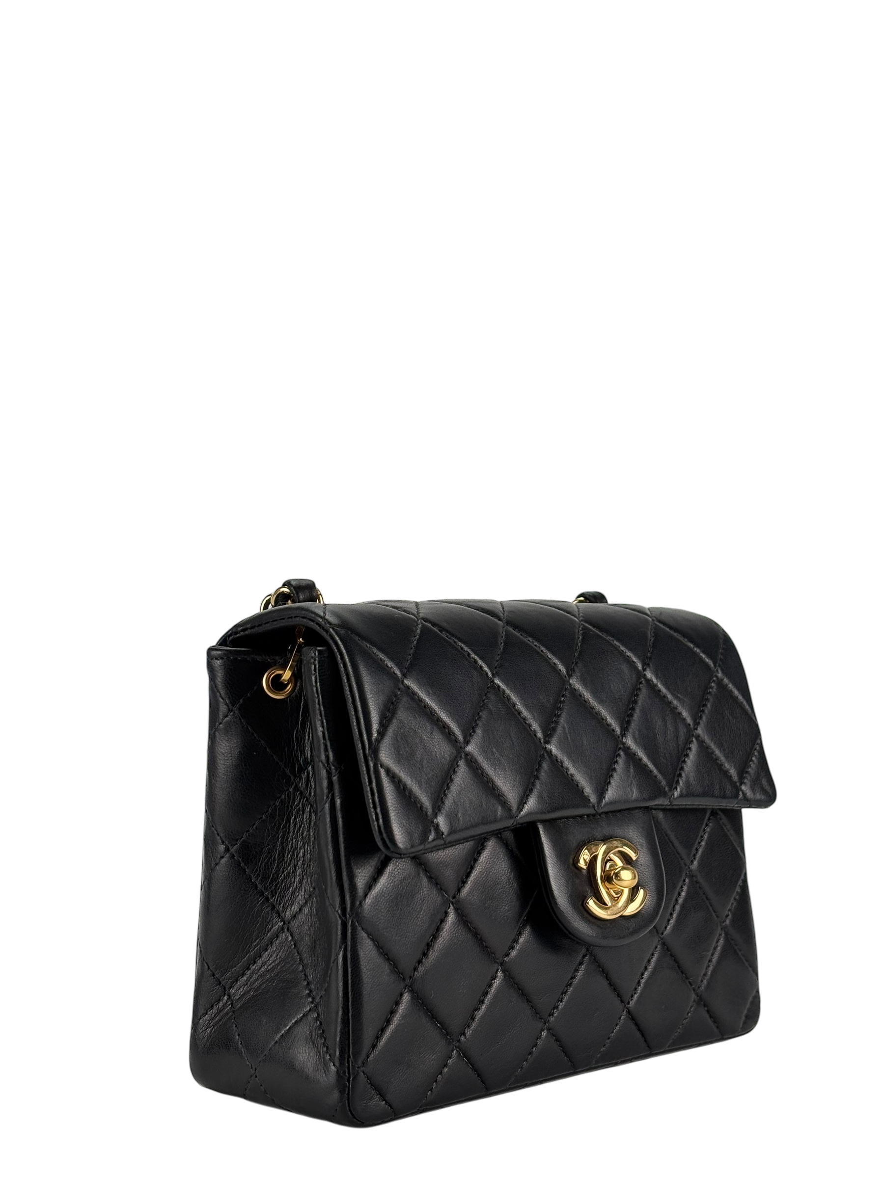 CHANEL - Black Lambskin Square 17 Shoulder Bag
