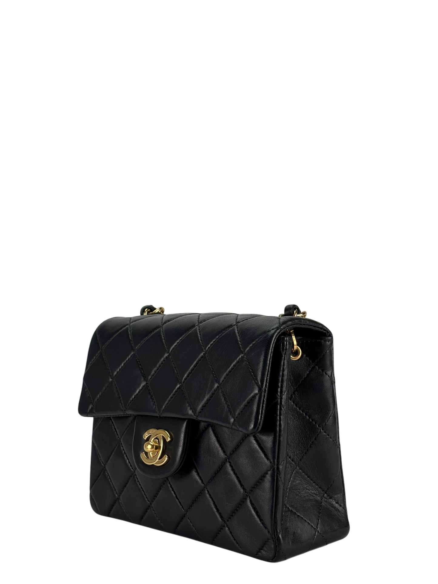 CHANEL - Black Lambskin Square 17 Shoulder Bag