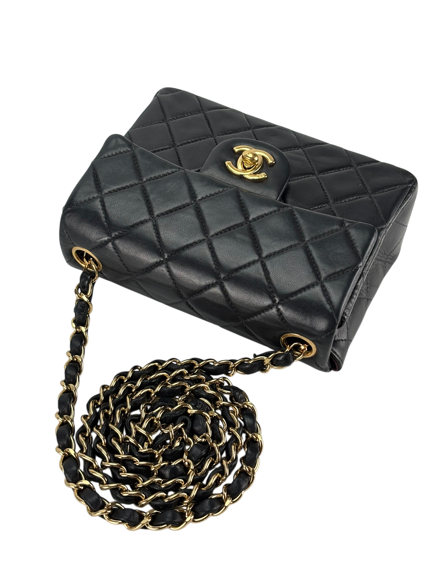 CHANEL - Black Lambskin Square 17 Shoulder Bag