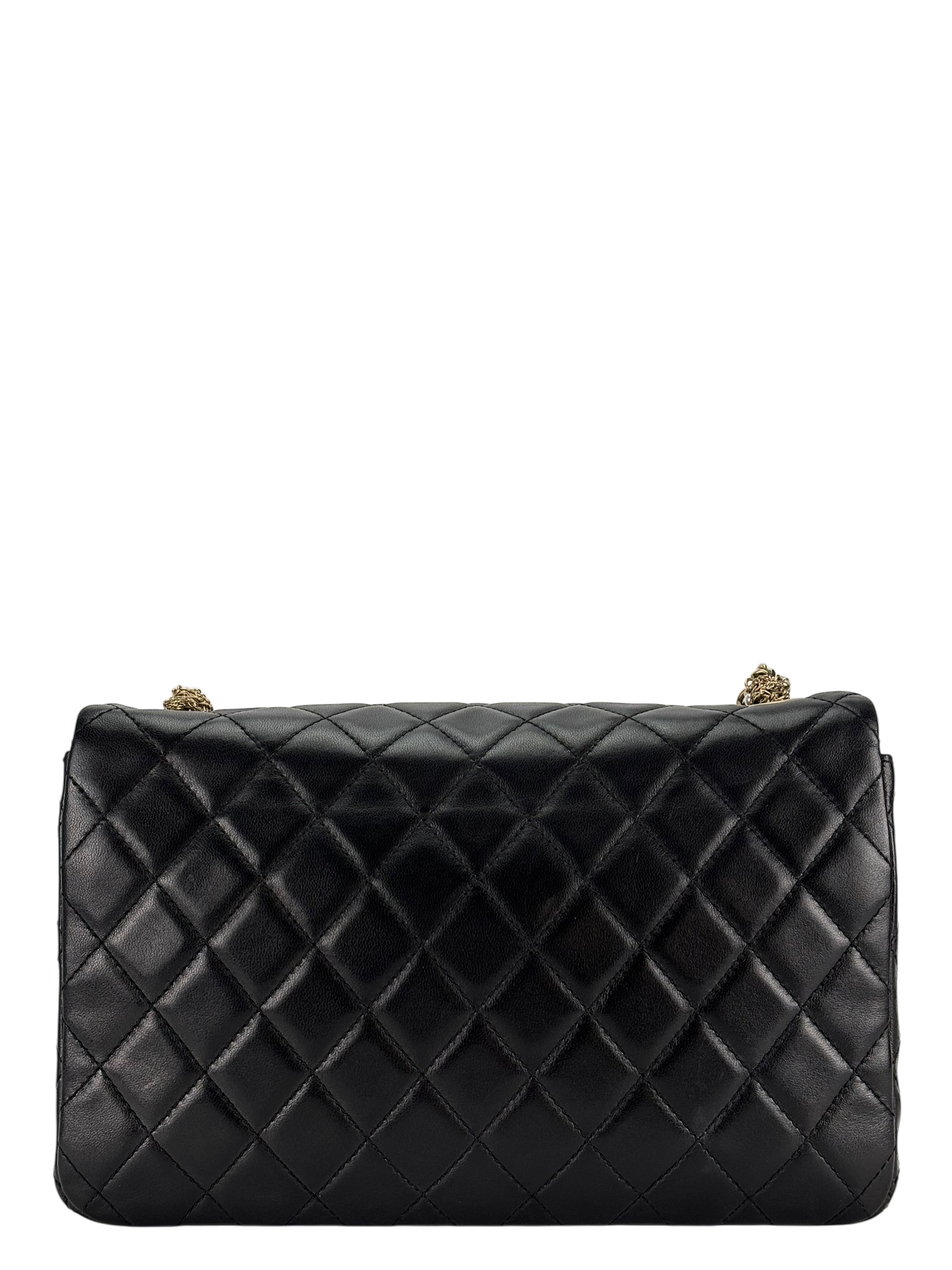 CHANEL - Black Lambskin Matelasse Westminster Chain Shoulder Bag