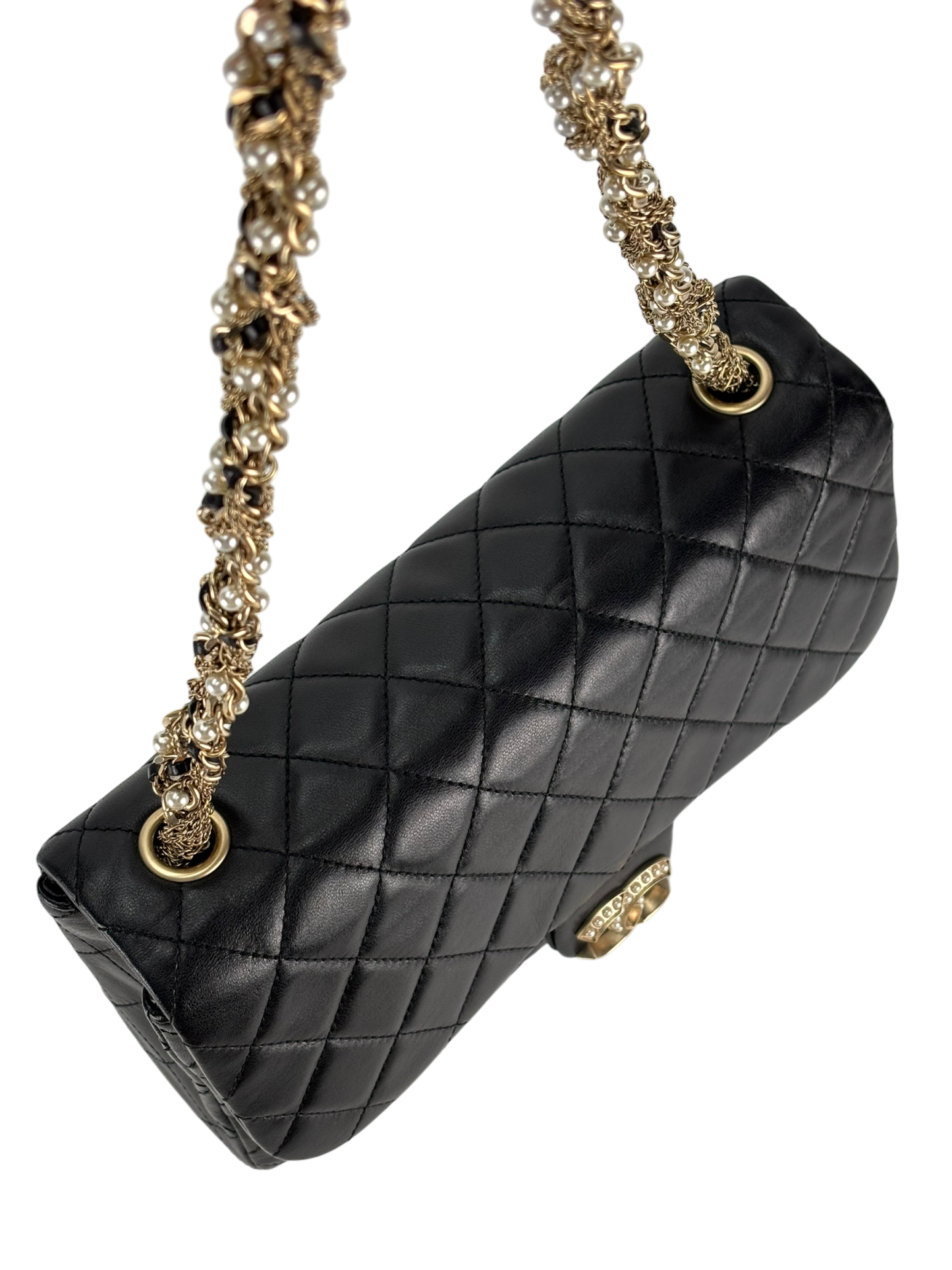CHANEL - Black Lambskin Matelasse Westminster Chain Shoulder Bag