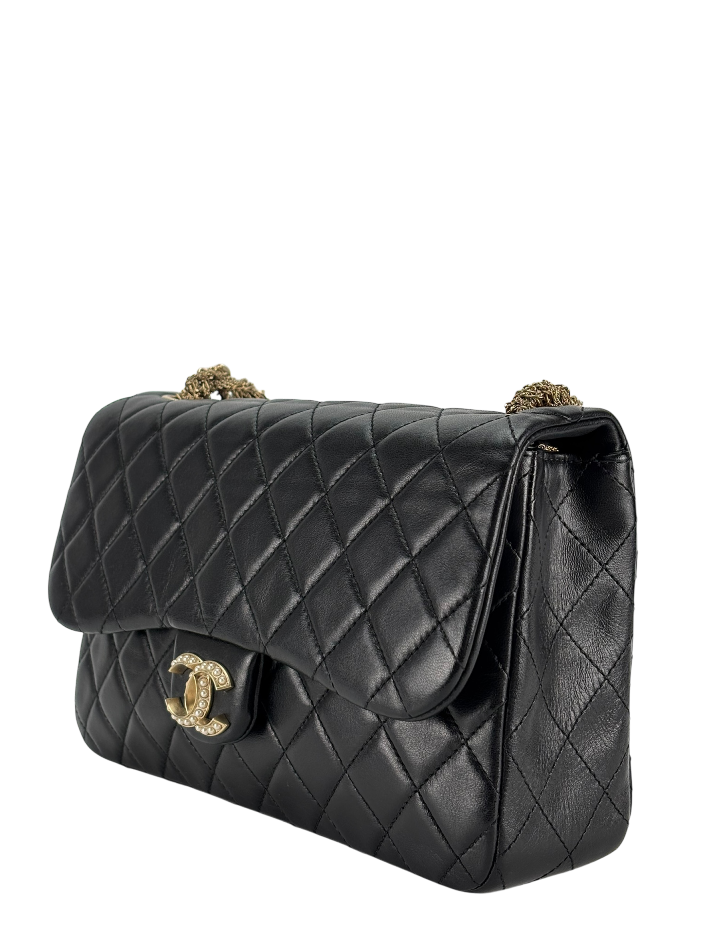 CHANEL - Black Lambskin Matelasse Westminster Chain Shoulder Bag