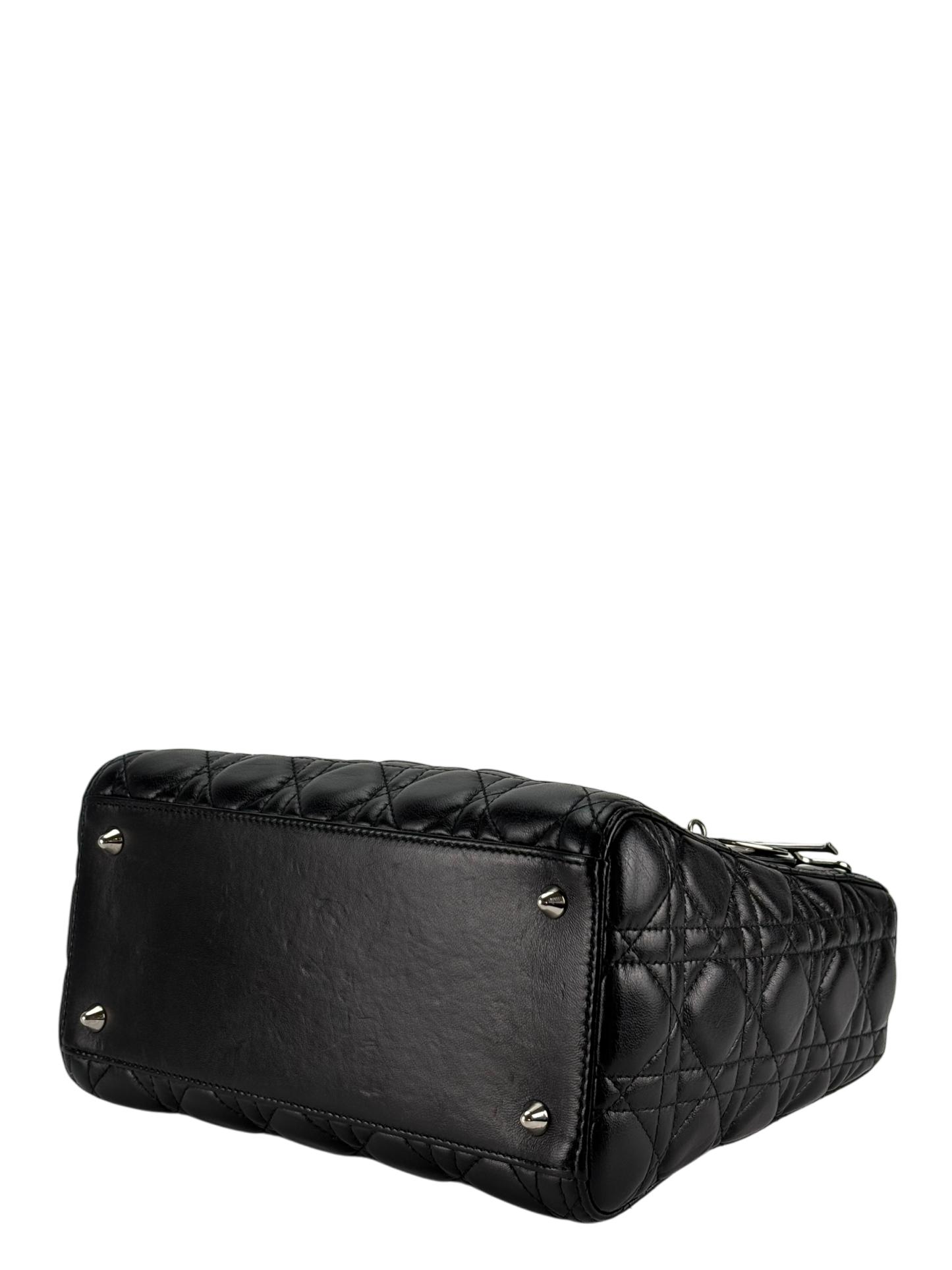 CHRISTIAN DIOR - Black Lambskin Lady Dior Handbag