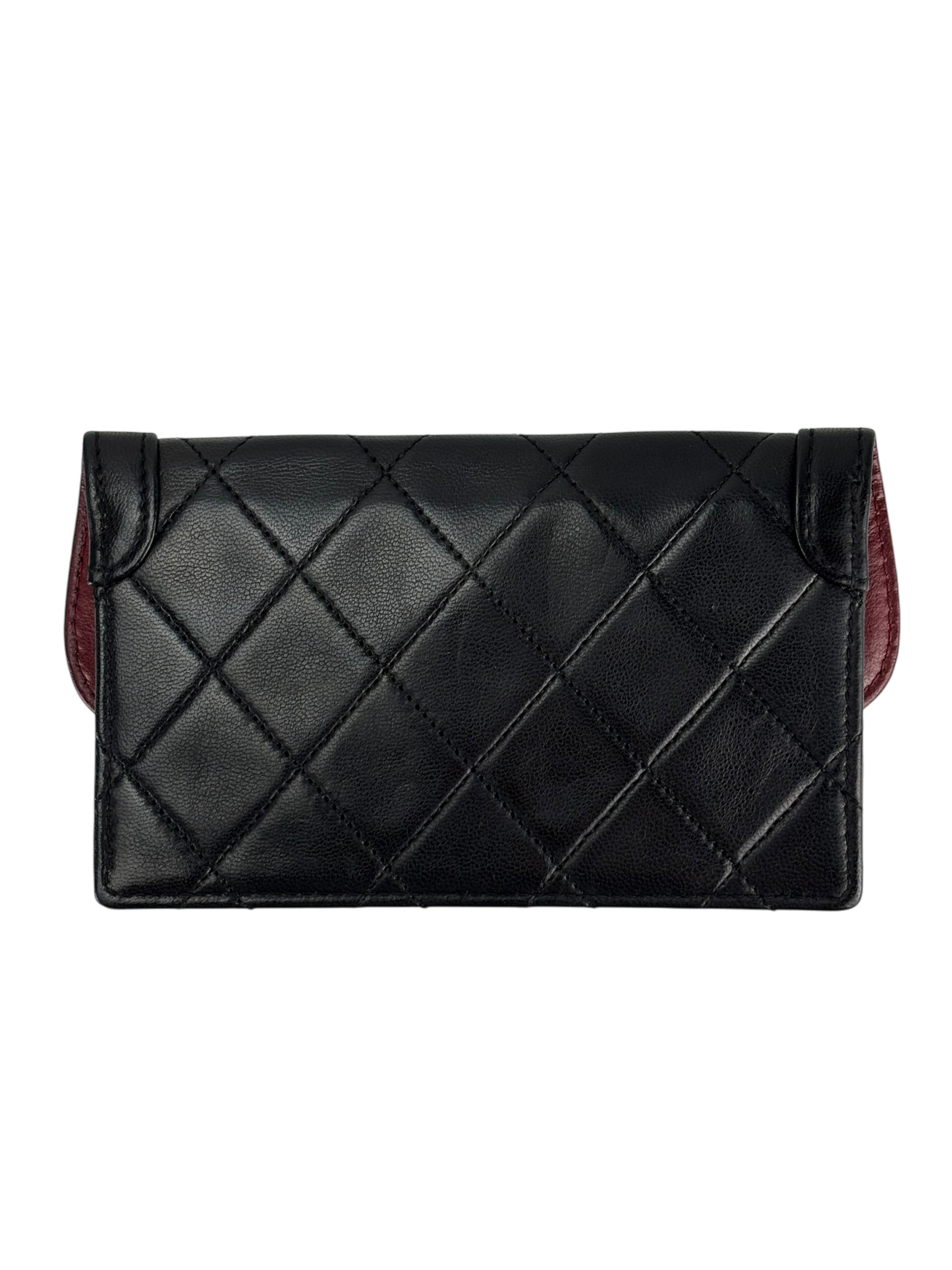 CHANEL - Black Lambskin Matelasse Single Flap Single Chain Bag