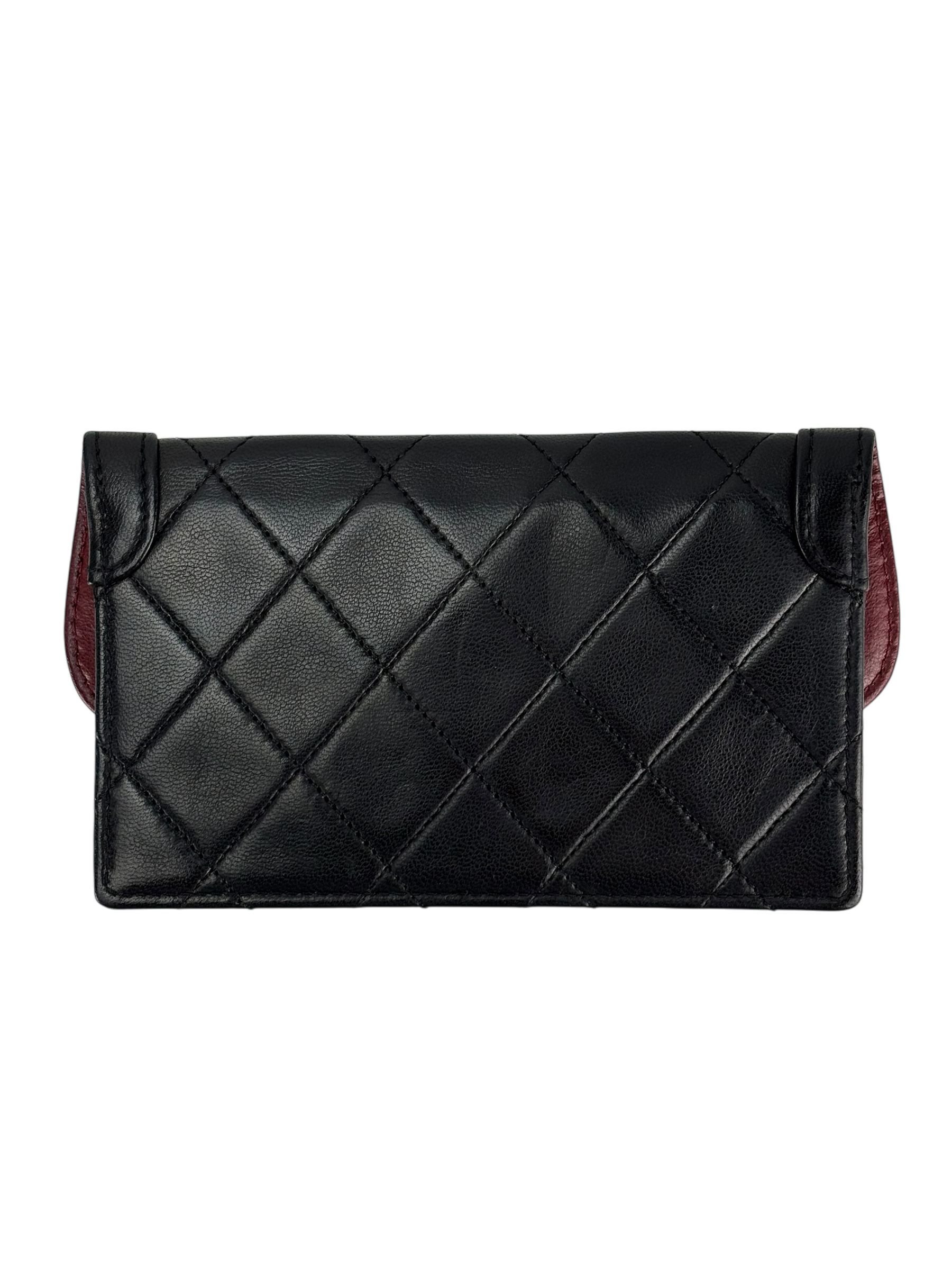 CHANEL - Black Lambskin Matelasse Single Flap Single Chain Bag