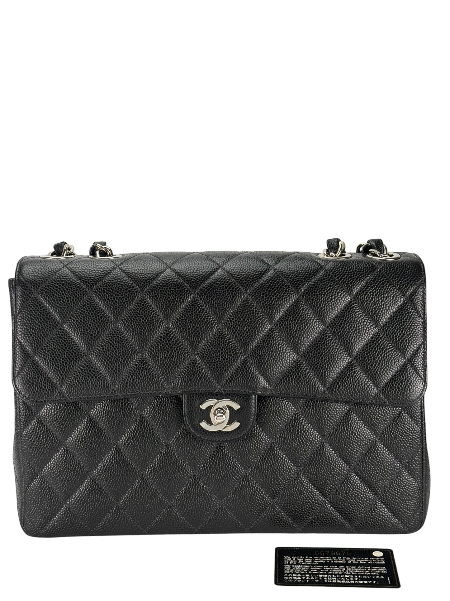 CHANEL - Black Caviar Jumbo Flap Bag 30