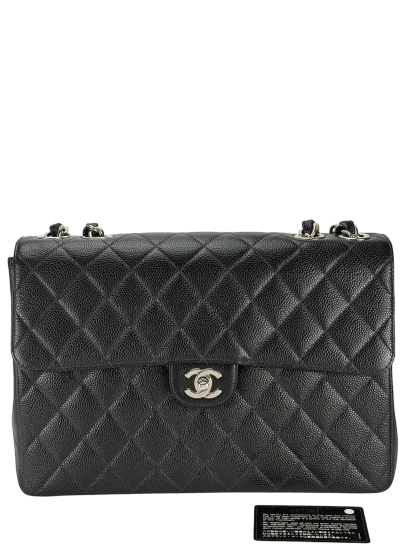 CHANEL - Black Caviar Jumbo Flap Bag 30