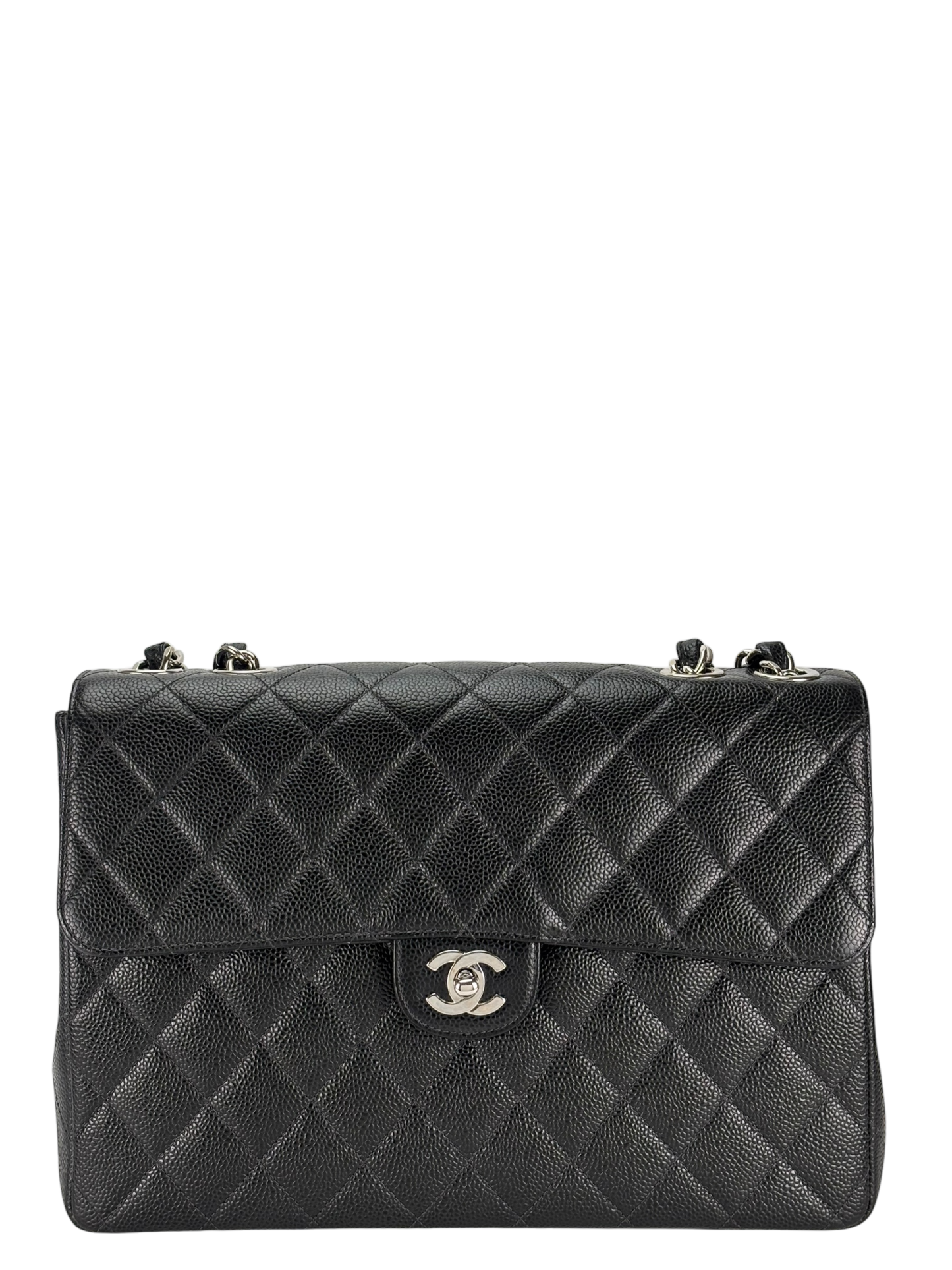 CHANEL - Black Caviar Jumbo Flap Bag 30