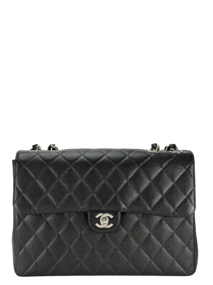 CHANEL - Black Caviar Jumbo Flap Bag 30