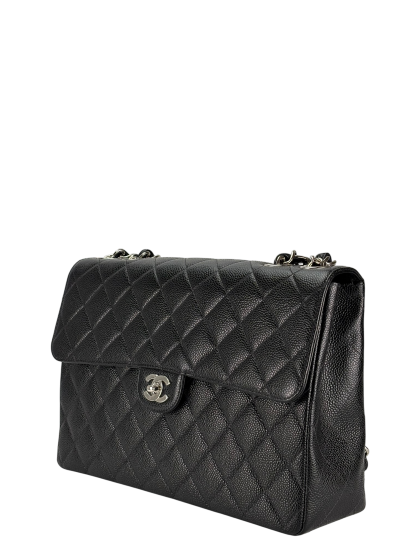 CHANEL - Black Caviar Jumbo Flap Bag 30