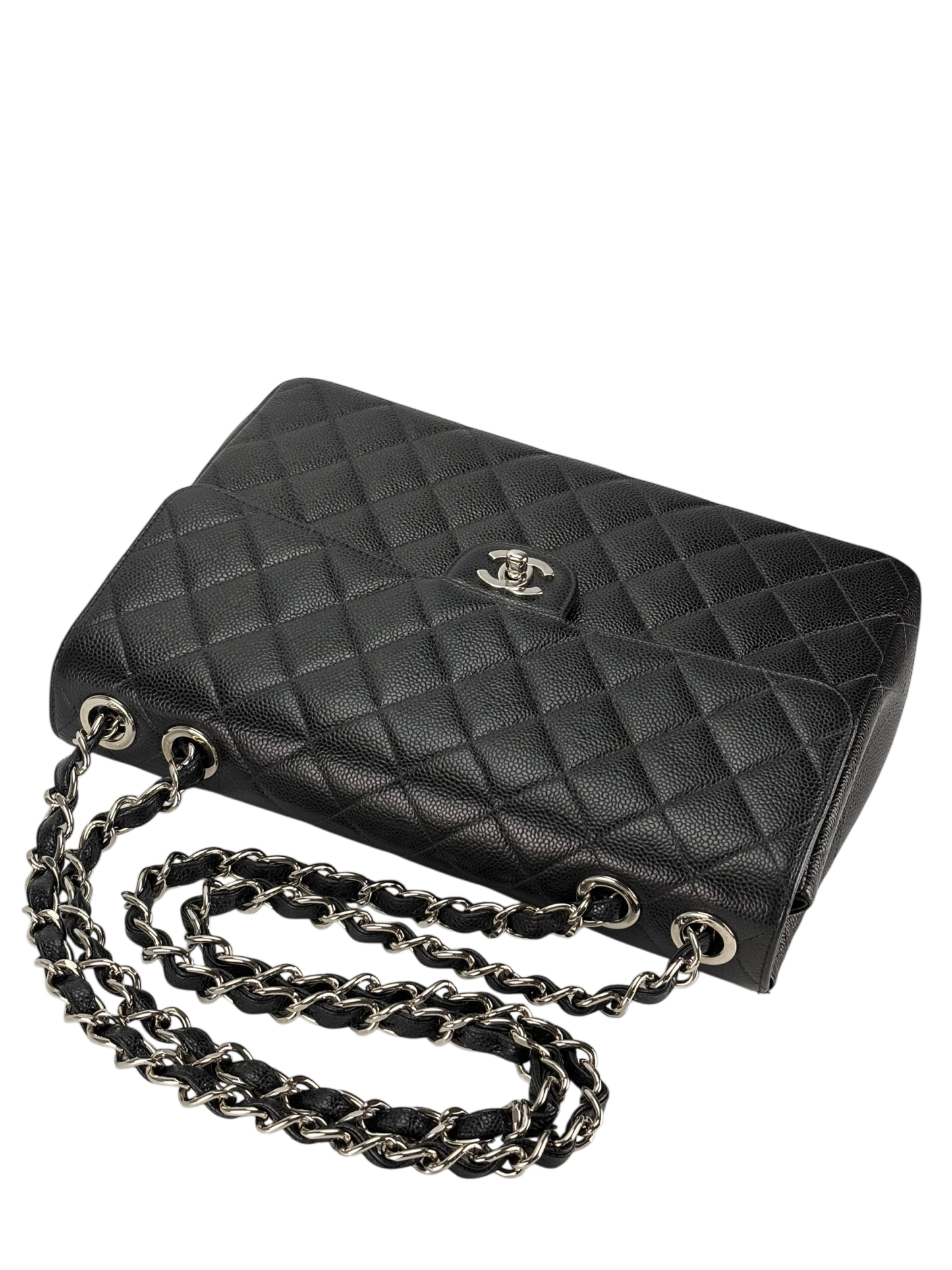 CHANEL - Black Caviar Jumbo Flap Bag 30