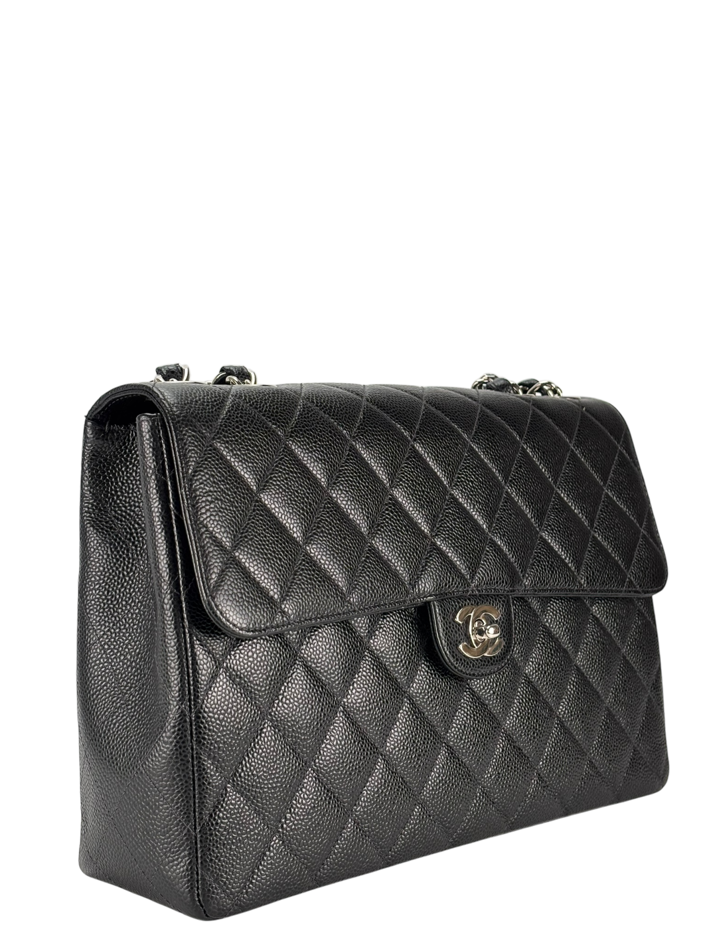 CHANEL - Black Caviar Jumbo Flap Bag 30