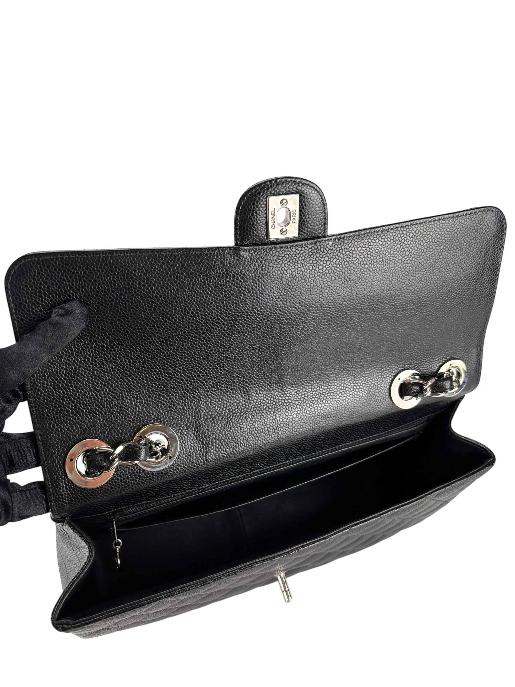 CHANEL - Black Caviar Jumbo Flap Bag 30