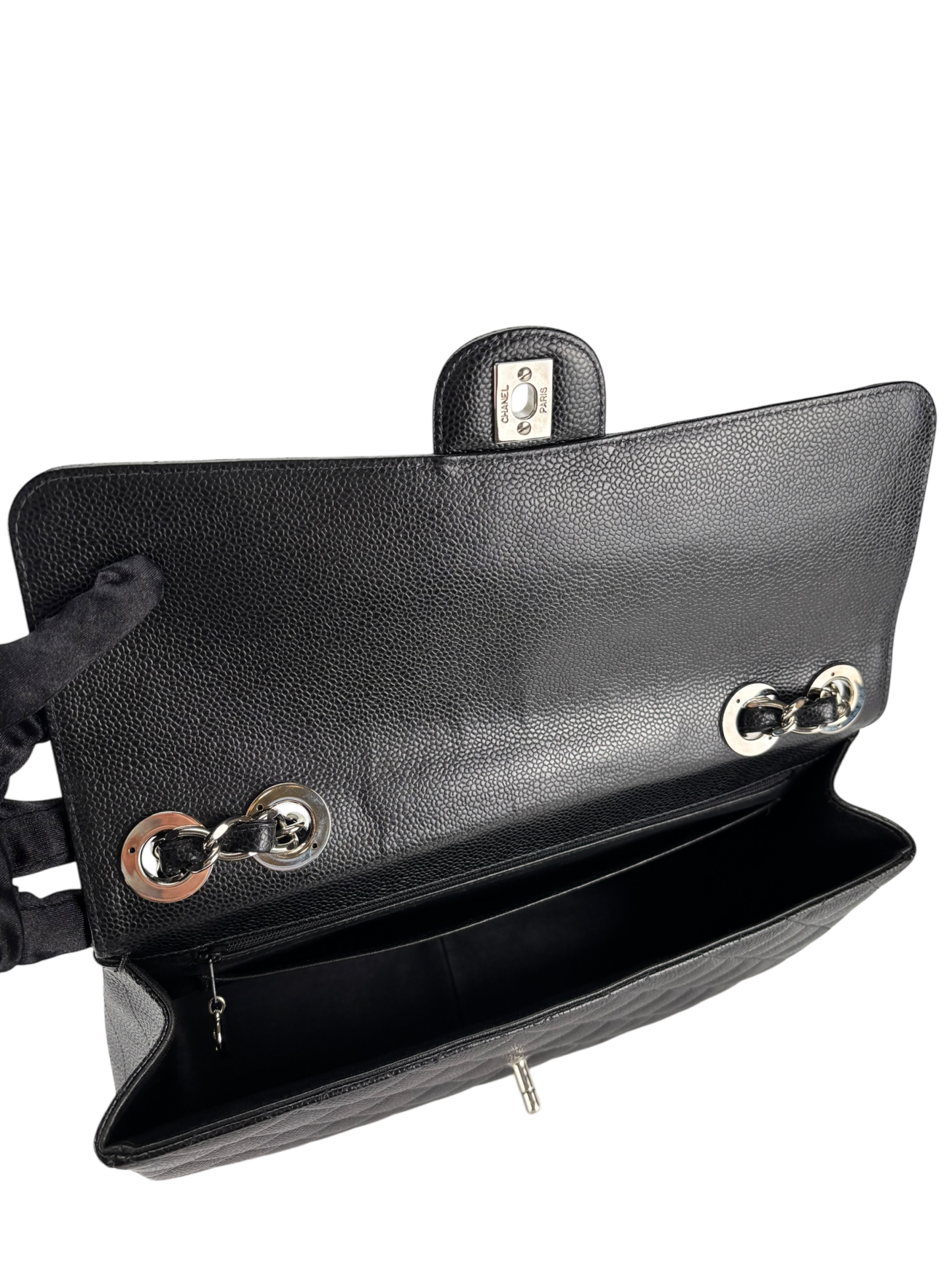 CHANEL - Black Caviar Jumbo Flap Bag 30