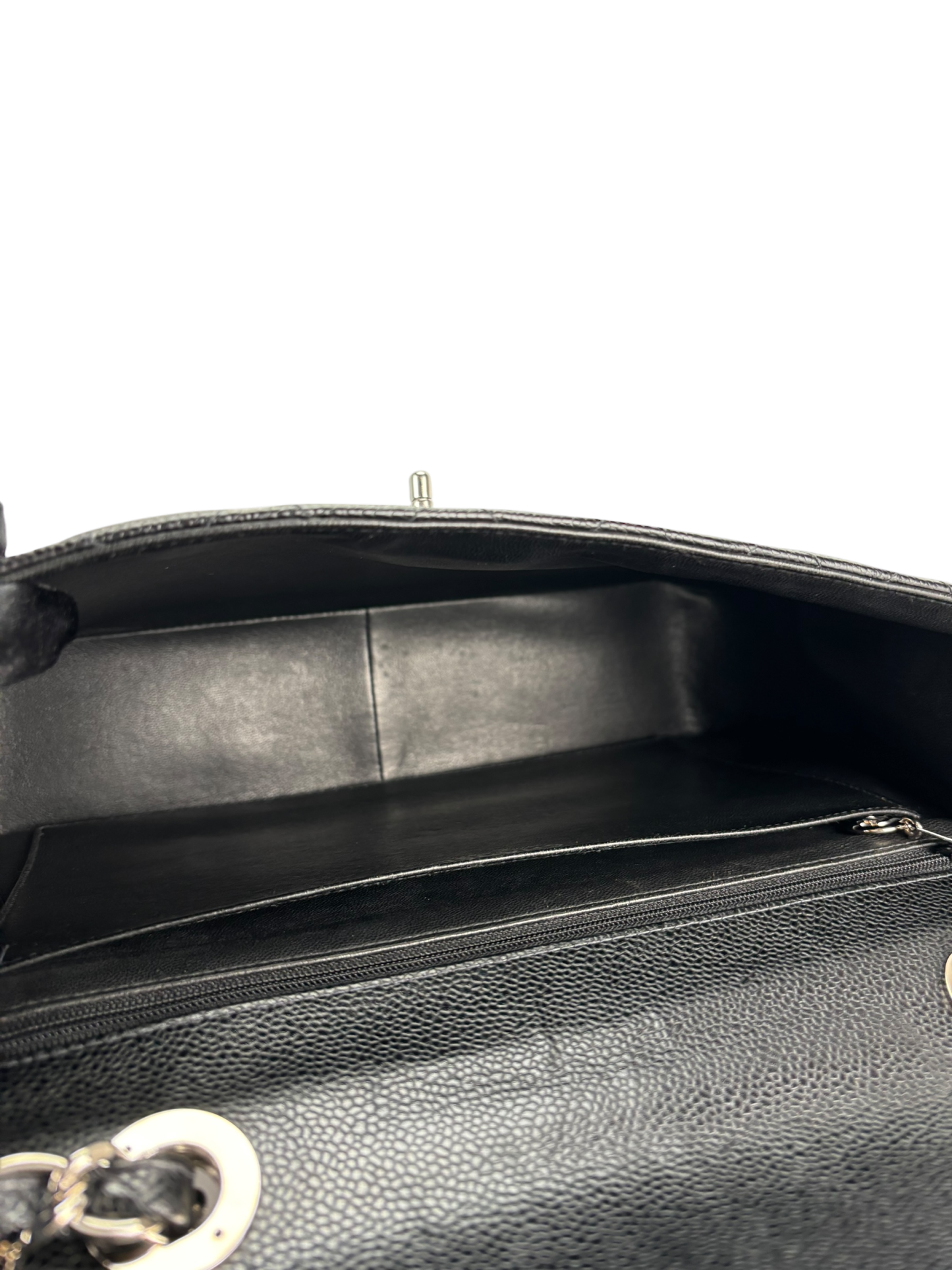 CHANEL - Black Caviar Jumbo Flap Bag 30