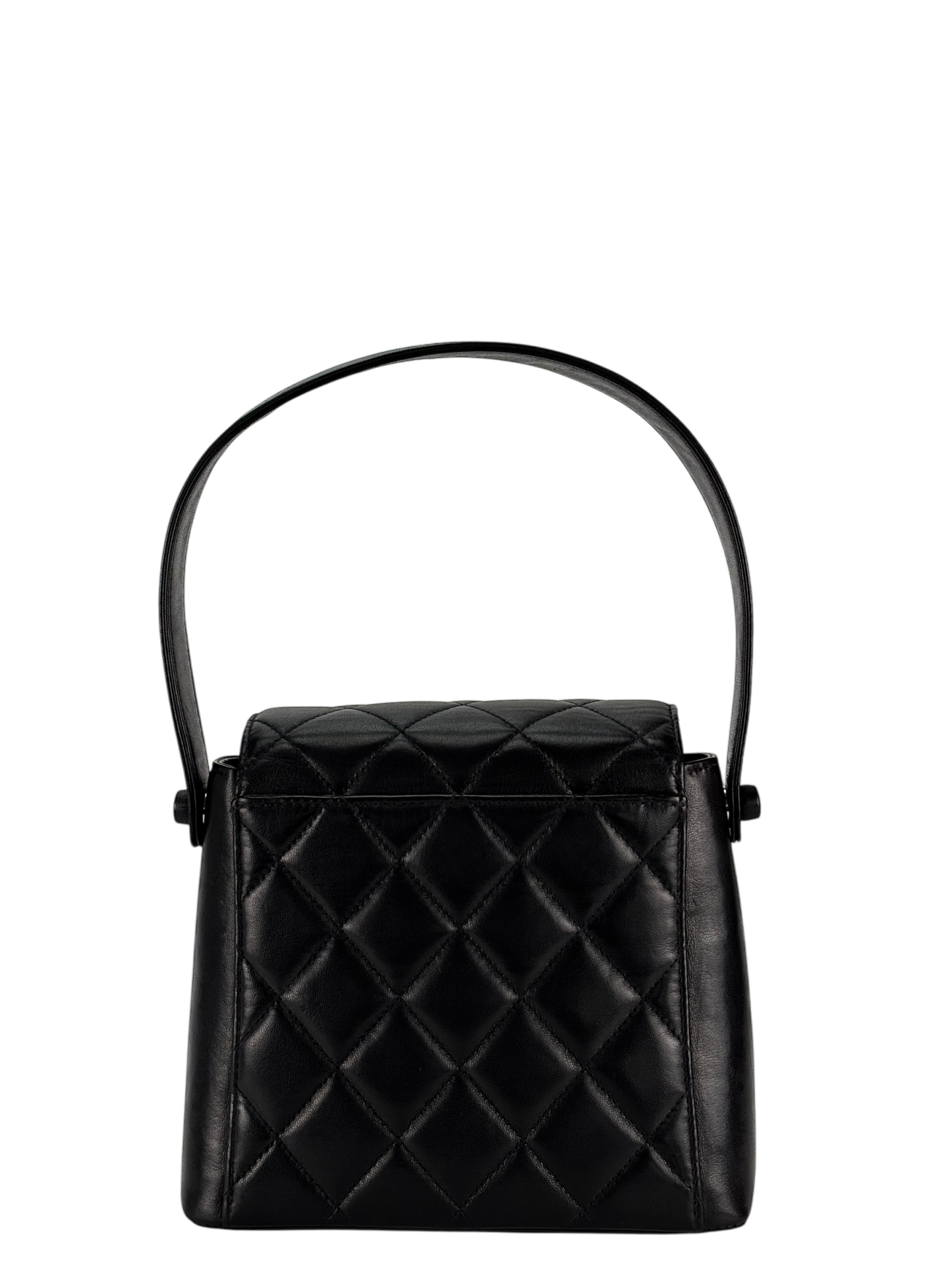 CHANEL - Lambskin Quilted Matelasse Coco Mark Turnlock Handbag