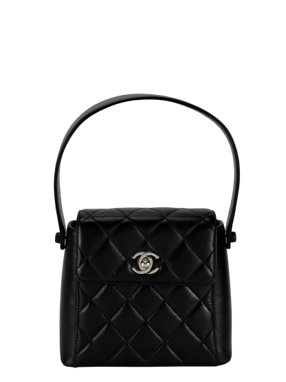 CHANEL - Lambskin Quilted Matelasse Coco Mark Turnlock Handbag
