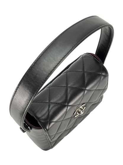 CHANEL - Lambskin Quilted Matelasse Coco Mark Turnlock Handbag