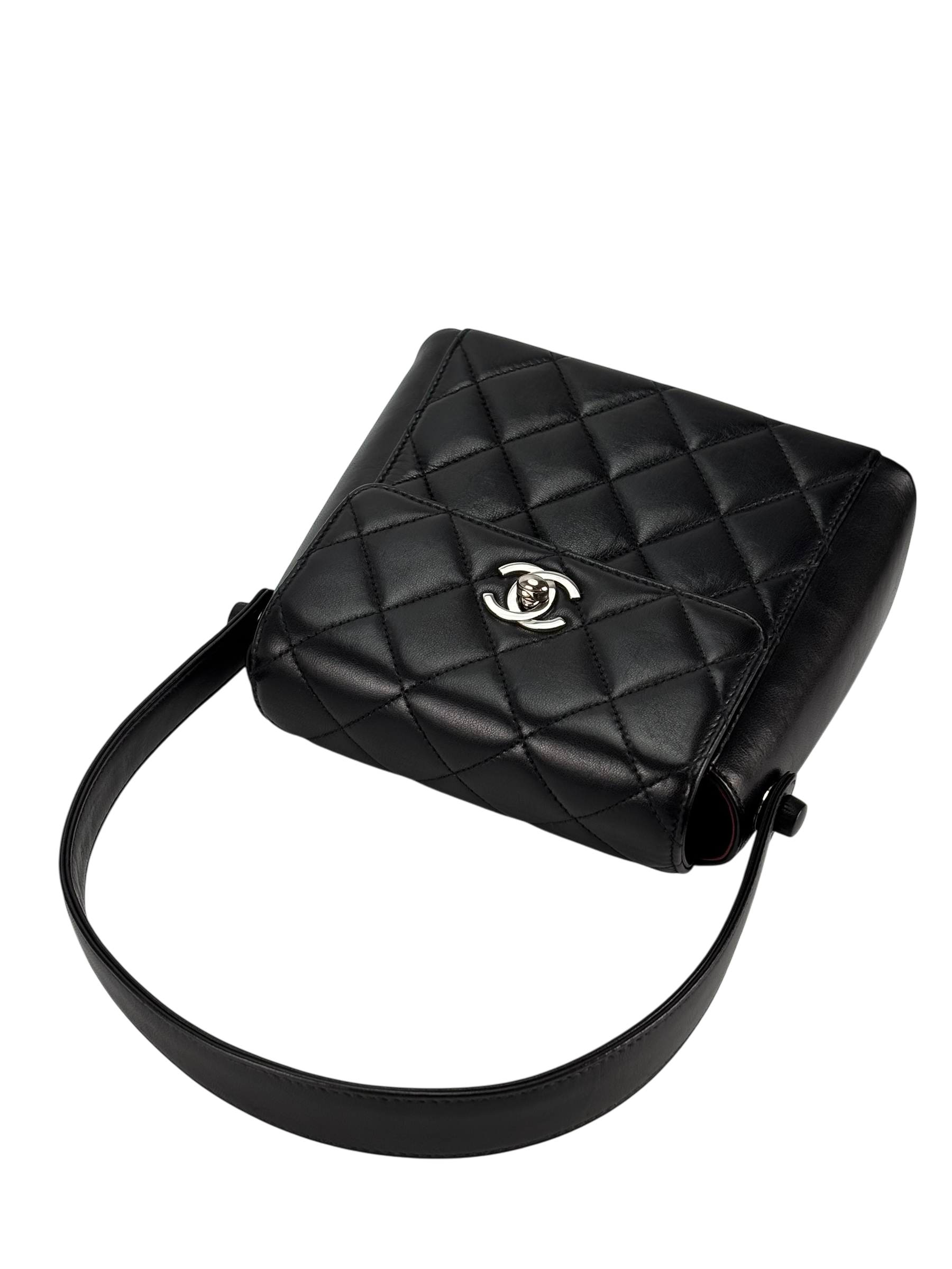 CHANEL - Lambskin Quilted Matelasse Coco Mark Turnlock Handbag