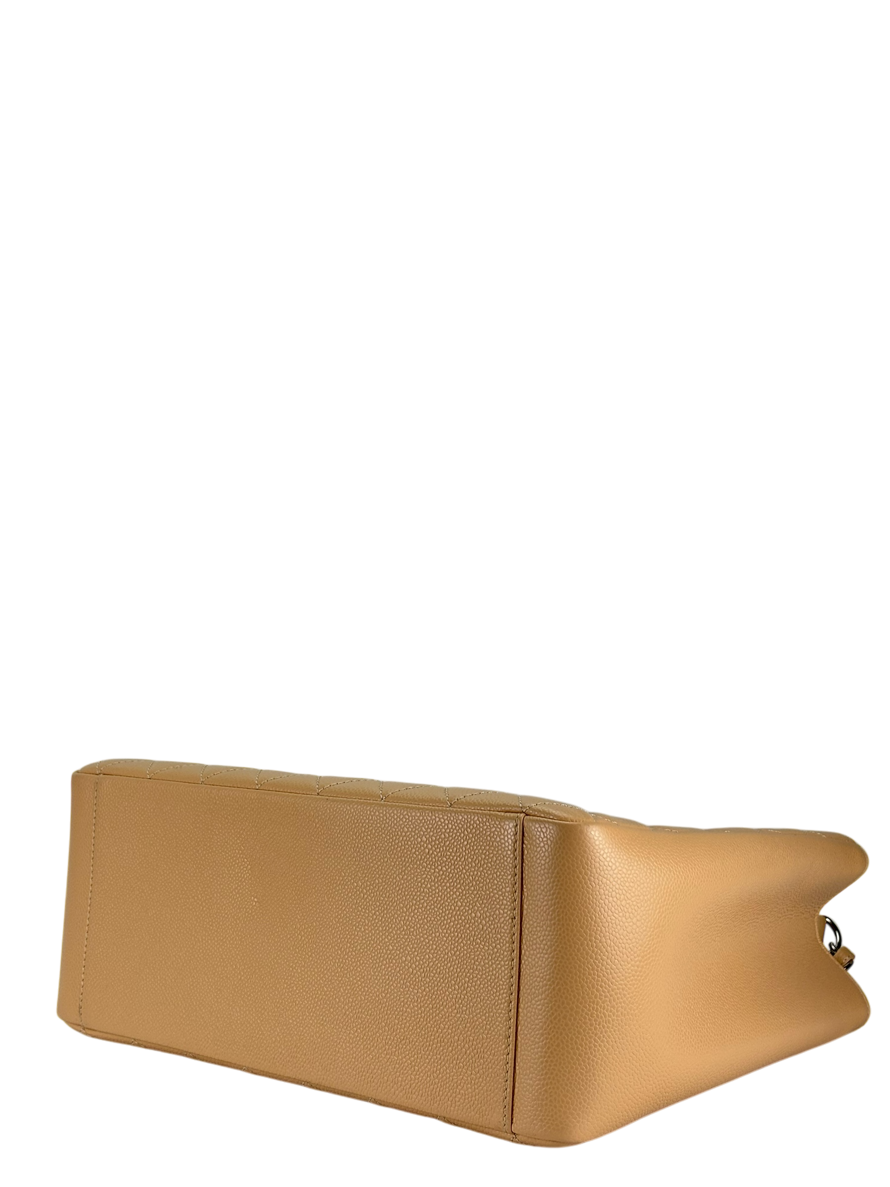 CHANEL - Beige Caviar Quilted Grand Shopping Tote GST Gold Hardware