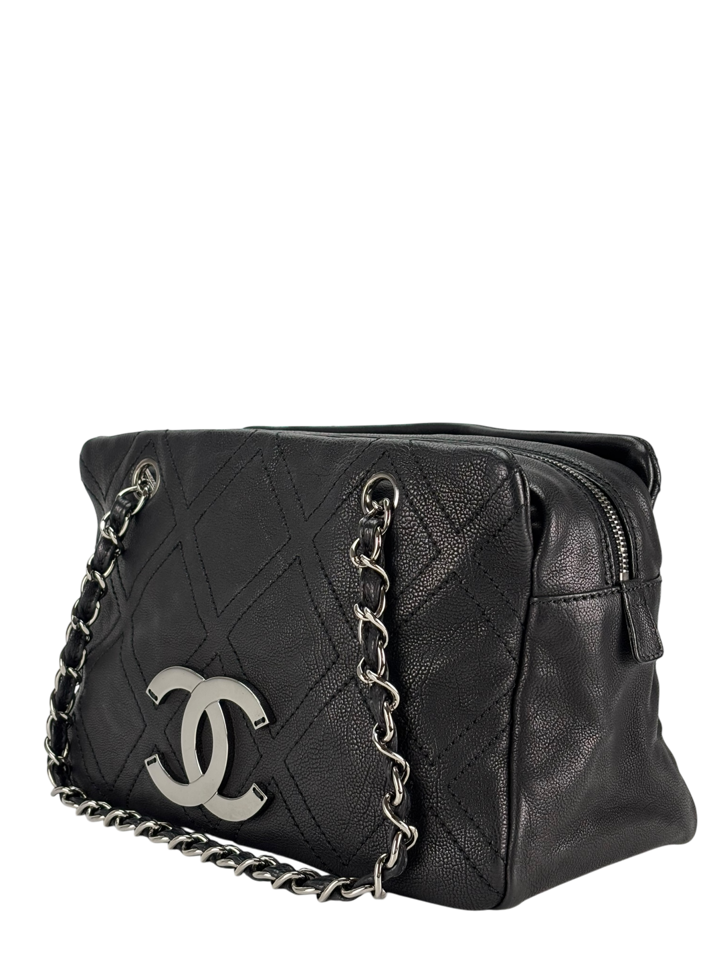CHANEL - Calfskin Small Diamond Stitch Tote Black