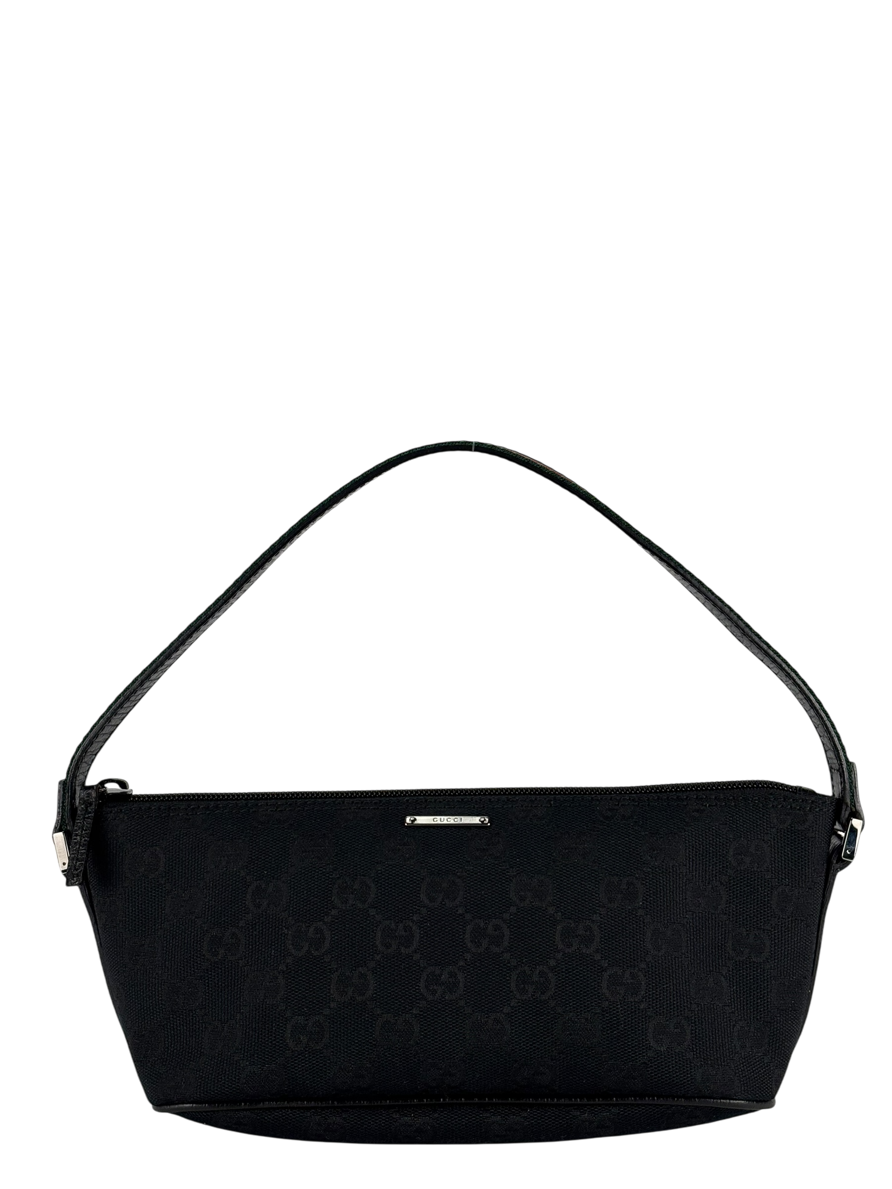 GUCCI - Black Ophidia Canvas Accessory Pouch Handbag