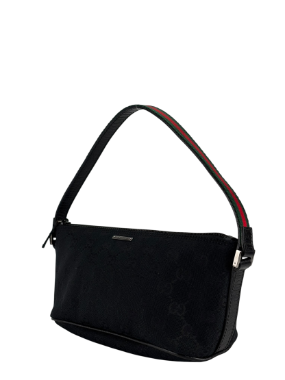 GUCCI - Black Ophidia Canvas Accessory Pouch Handbag