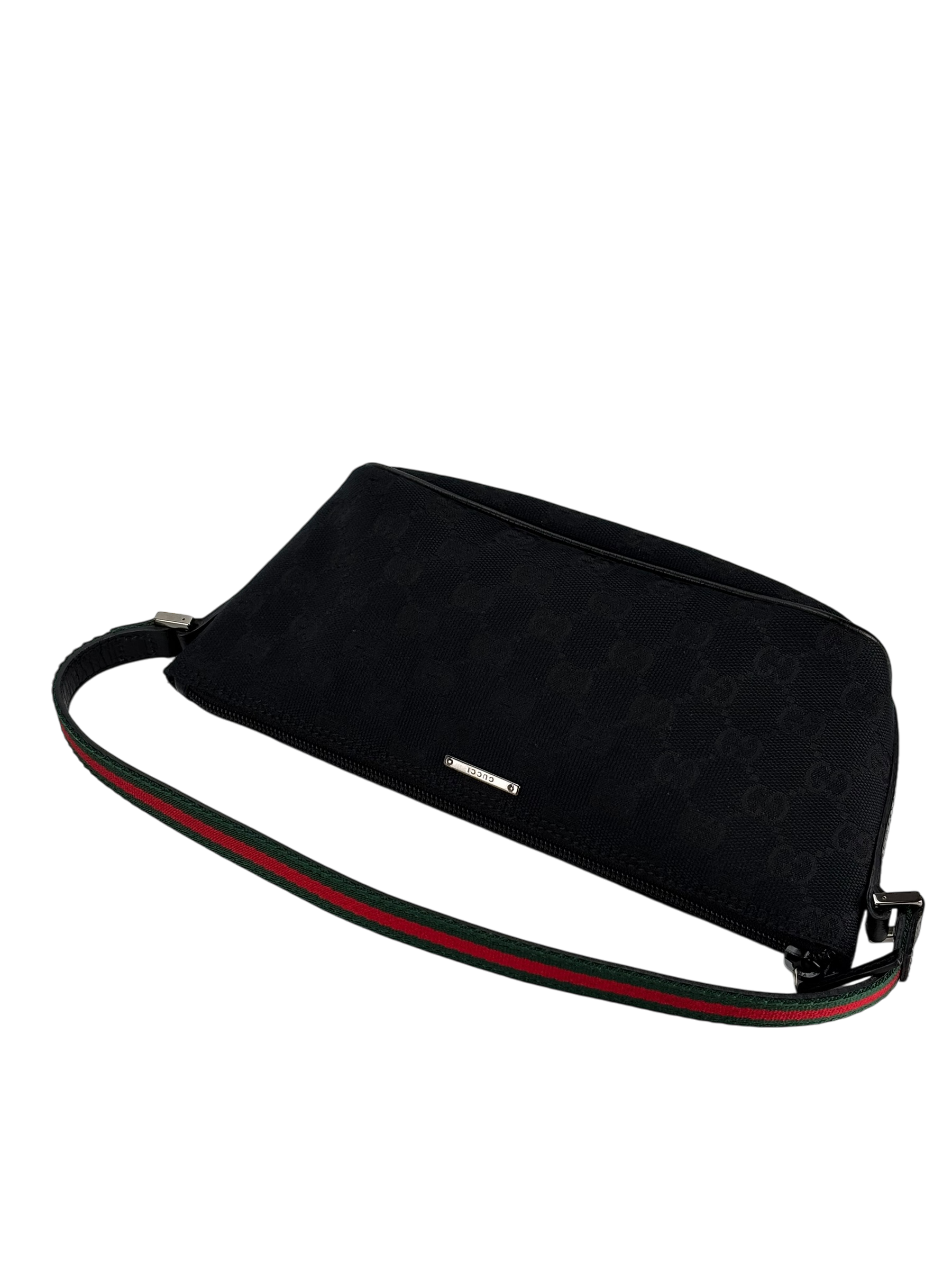 GUCCI - Black Ophidia Canvas Accessory Pouch Handbag