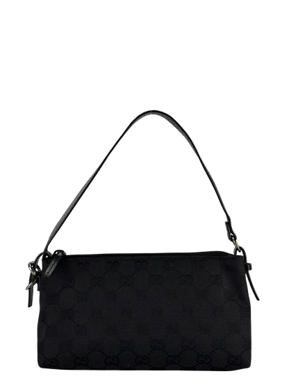 GUCCI - Black GG Canvas Shoulder Bag 