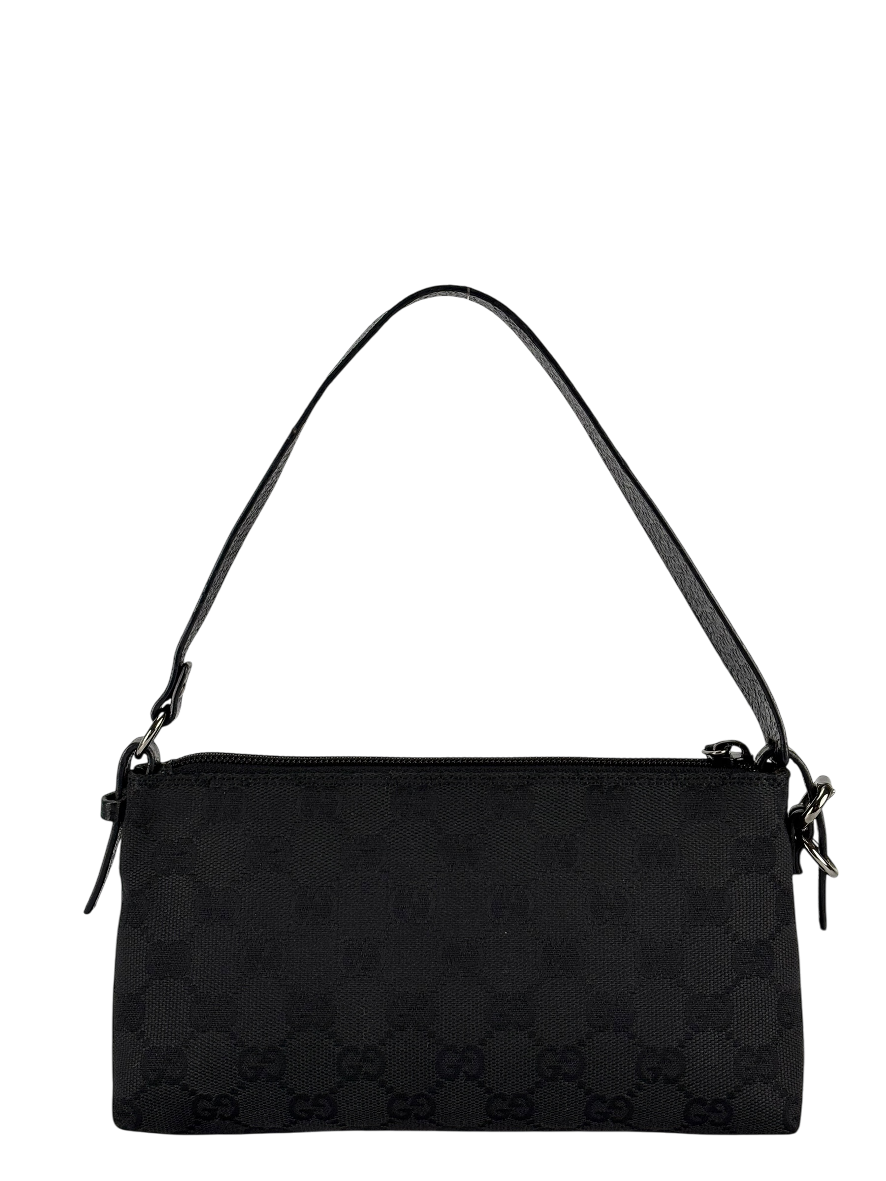 GUCCI - Black GG Canvas Shoulder Bag 