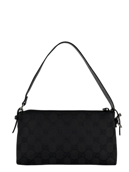 GUCCI - Black GG Canvas Shoulder Bag 